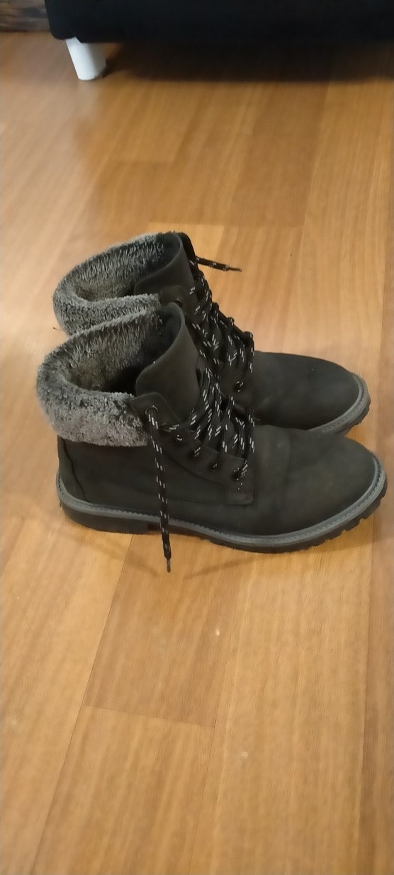 Gri Kürklü siyah Kadın süet Bot - Görsel 4