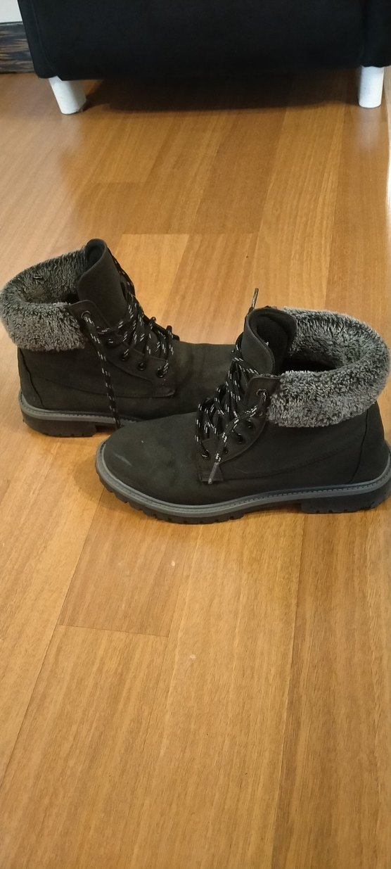 Gri Kürklü siyah Kadın süet Bot - Görsel 3