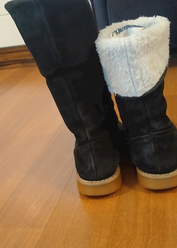 Siyah nubuk deri Kürklü Kadın Bot - Görsel 3