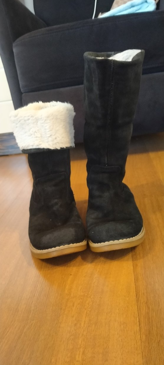 Siyah nubuk deri Kürklü  Kadın Bot - Görsel 2