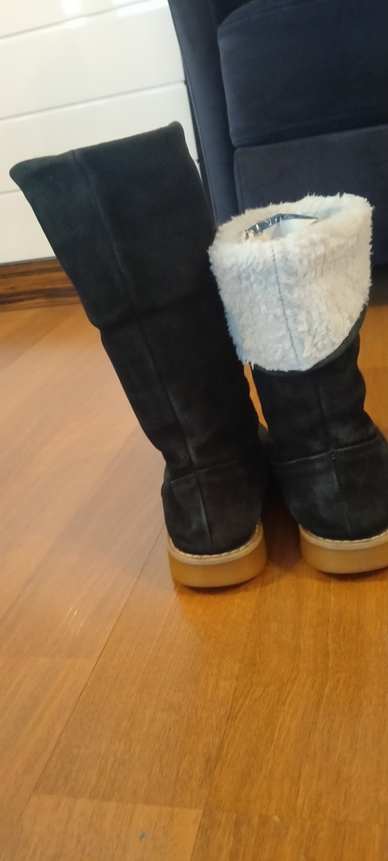 Siyah nubuk deri Kürklü  Kadın Bot - Görsel 3