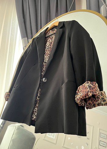 38 Beden Düğmeli Siyah Kadın Blazer Ceket
