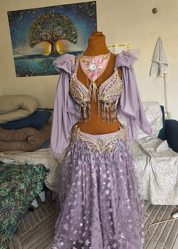 oryantal kostüm eflatun islemeli - Görsel 2