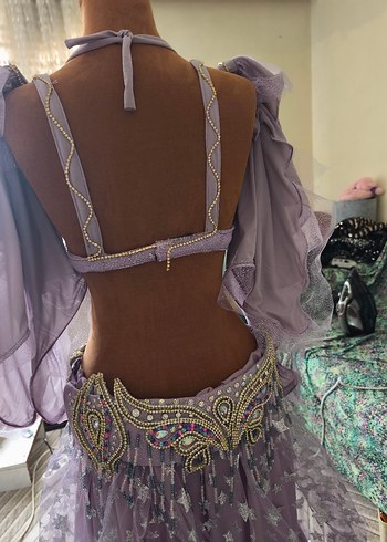 oryantal kostüm eflatun islemeli - Görsel 4