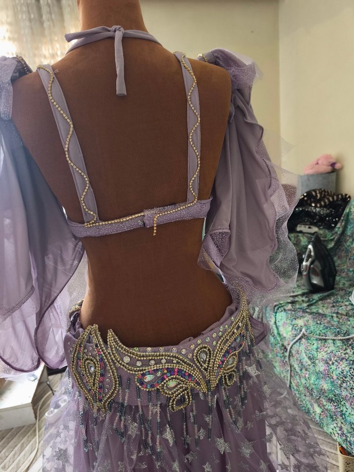 oryantal kostüm eflatun islemeli - Görsel 4