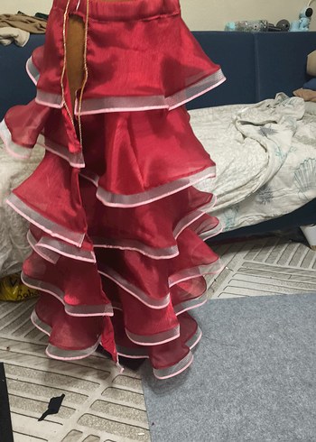 Bordo Fırfırlı dans eteği - Görsel 3