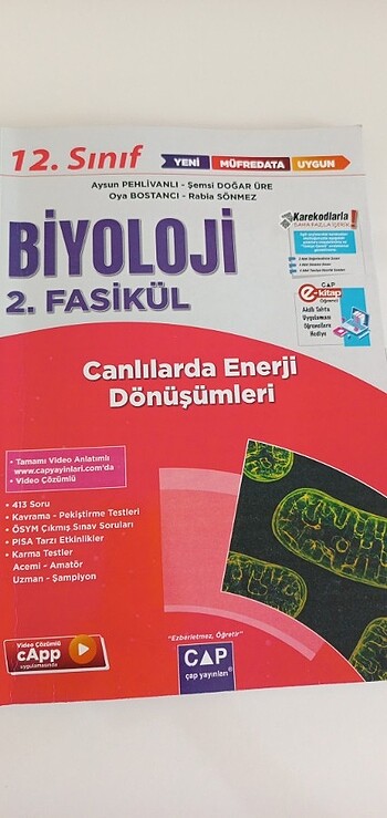 Biyoloji canlılarda enerji dönüşümleri çap fasikül