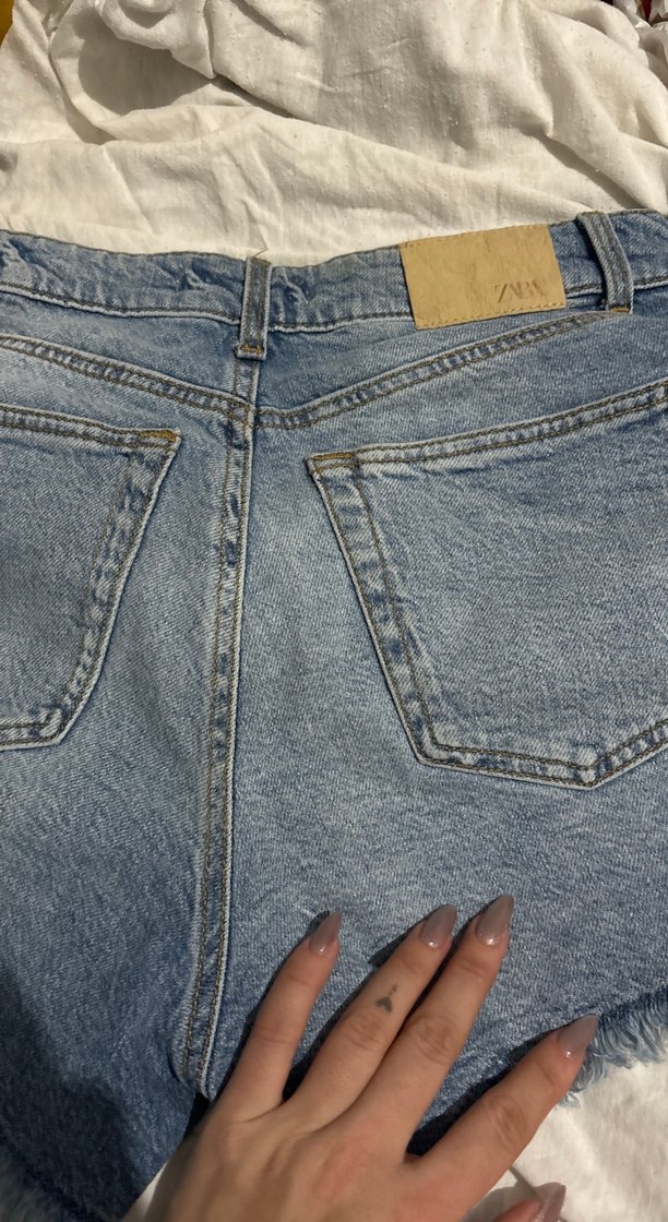 Kadın Mavi Mini Denim Şort - Görsel 3