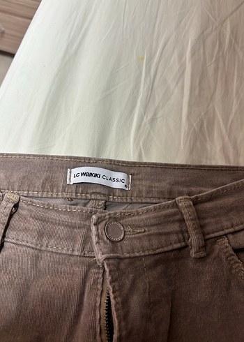 Kadın Kahverengi Kadife  Rahat Pantolon - Görsel 3