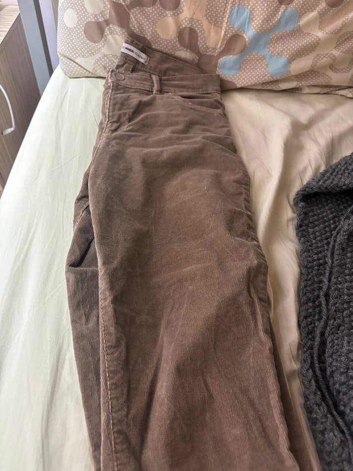 Kadın Kahverengi Kadife  Rahat Pantolon - Görsel 2