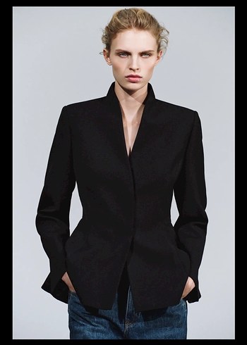 Zara Siyah V Yaka Blazer