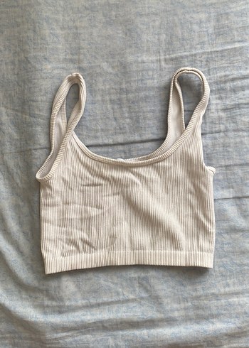 Bej Minimalist Kadın Crop Top