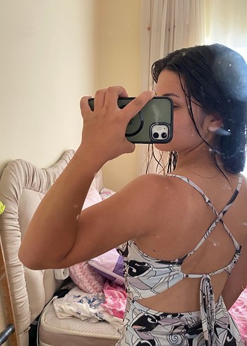 Gri Bağcıklı Kadın Mini Monokini