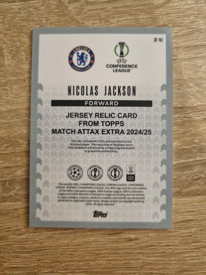 Match Attax Topps Jersey Relic Jackson Kartı - Görsel 2