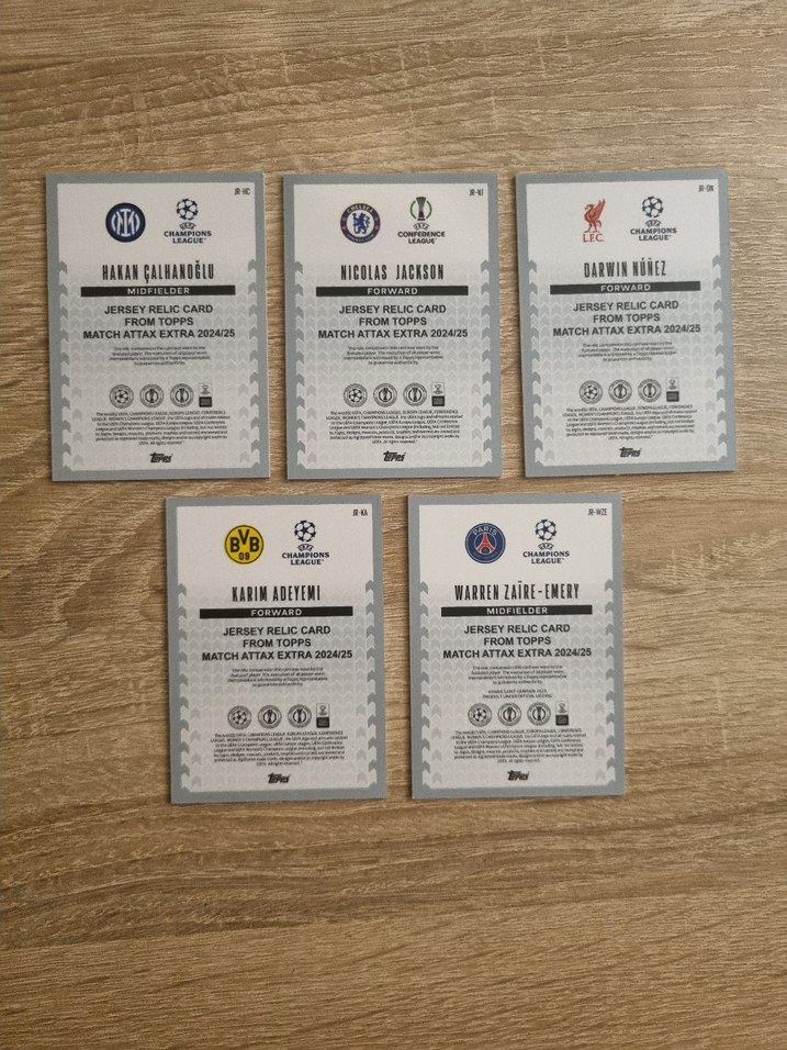TOPPS MATCH ATTAX EXTRA 2025 JERSEY RELİC SET - Görsel 3