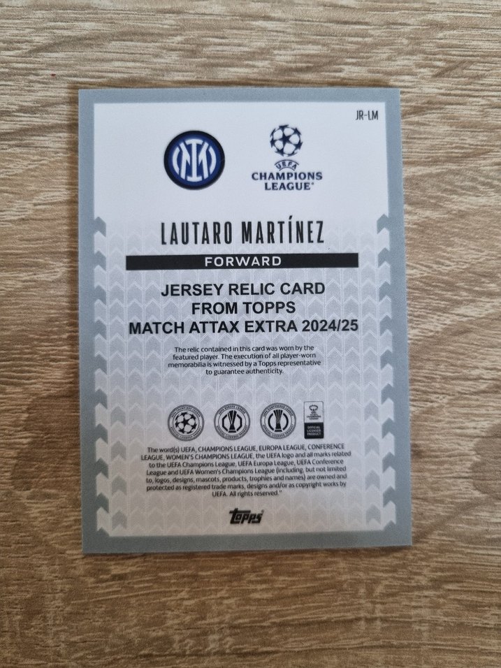 TOPPS MATCH ATTAX EXTRA JERSEY RELİC MARTİNEZ KARTI - Görsel 3