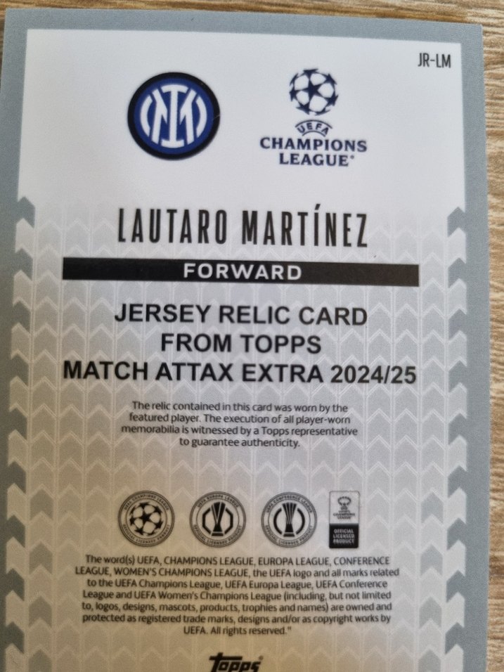 TOPPS MATCH ATTAX EXTRA JERSEY RELİC MARTİNEZ KARTI - Görsel 4