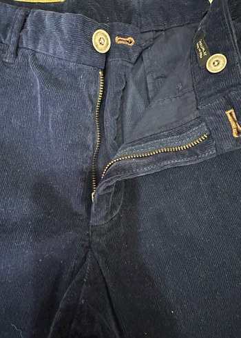 Massimo Dutti Lacivert Erkek Kadife Pantolon