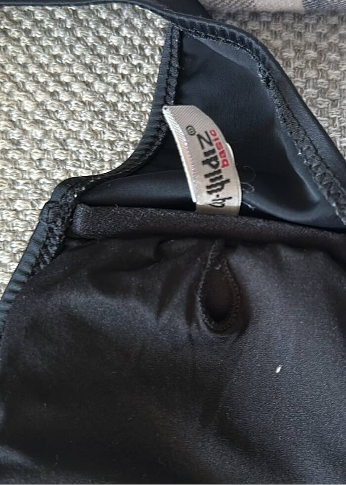 Ay yıldız ipli siyah bikini üstü - Görsel 4