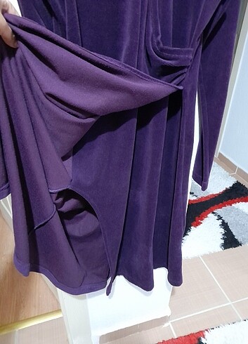 Mor kadife elbise - Görsel 6