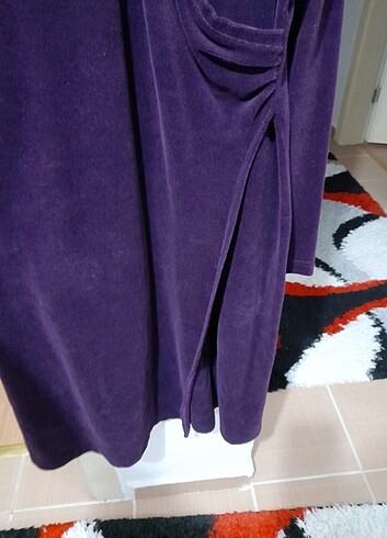 Mor kadife elbise - Görsel 7