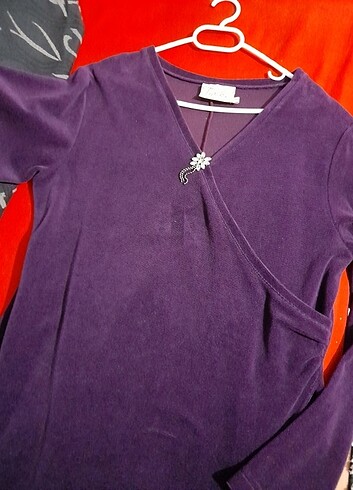 Mor kadife elbise - Görsel 8