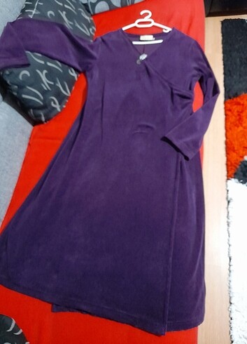 Mor kadife elbise - Görsel 9