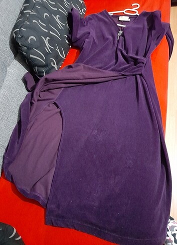 Mor kadife elbise - Görsel 10