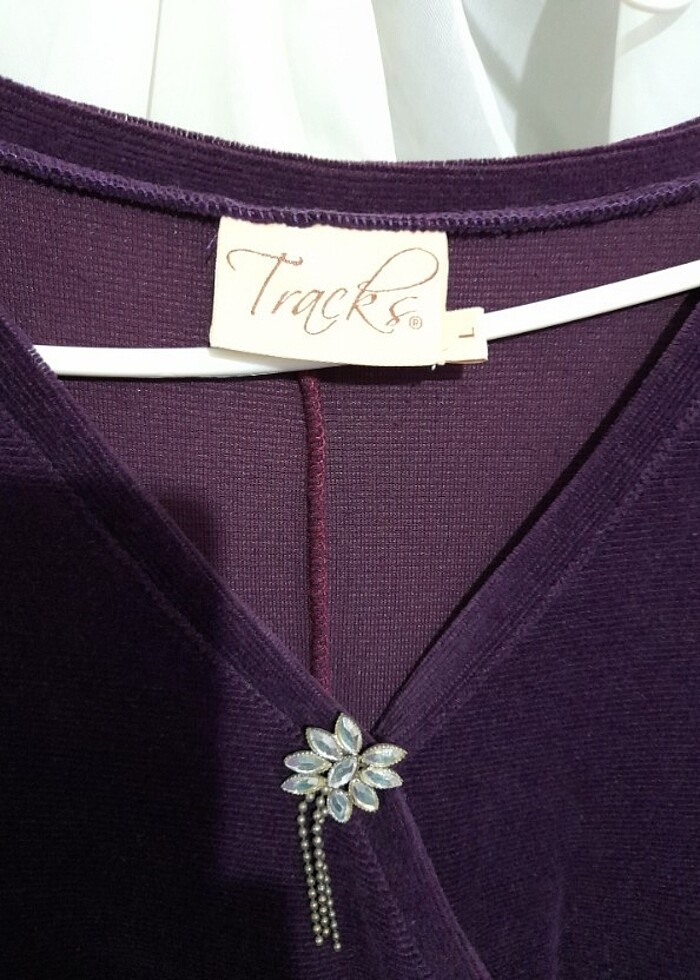 Mor kadife elbise - Görsel 3