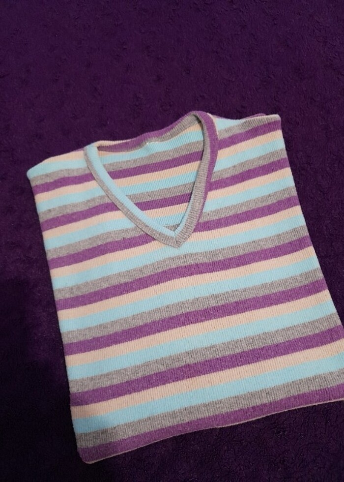 V yaka yumuşak kazak - Görsel 3