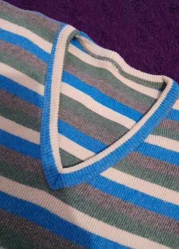 V yaka çizgili kazak - Görsel 2