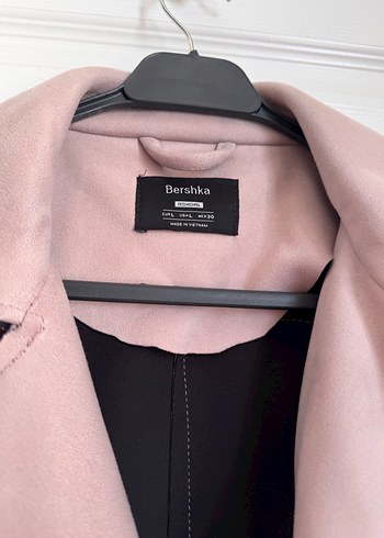 Pudra Pembe Süet Kemerli Ceket - Görsel 4