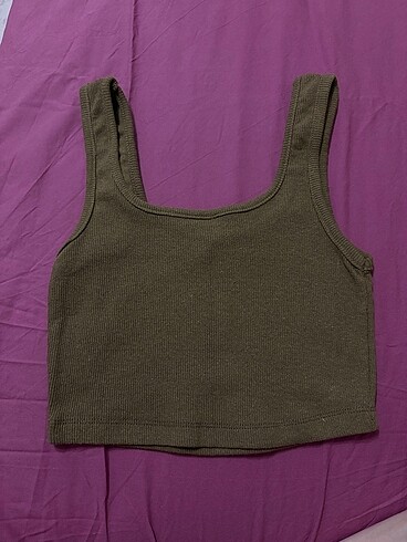 s Beden Kahverengi-Krem Crop