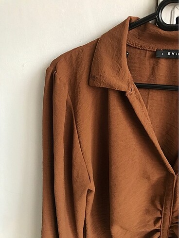 l Beden kahverengi Renk Crop bluz