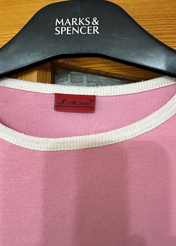 Uzun Kollu Pembe Gri Baskılı Kız Tişörtü - Görsel 2