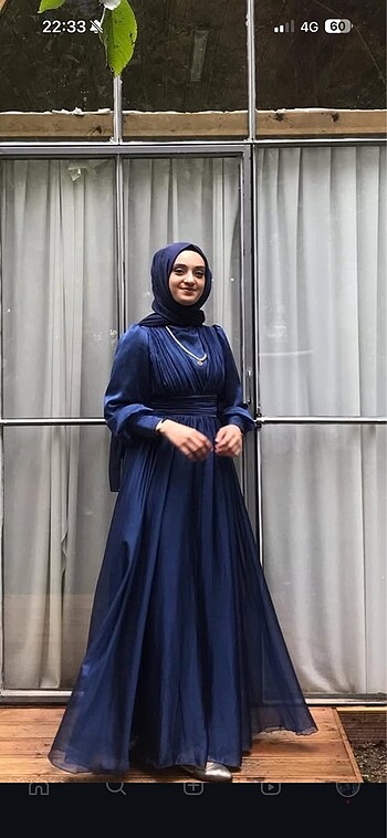 xl Beden lacivert Renk Abiye tesettür