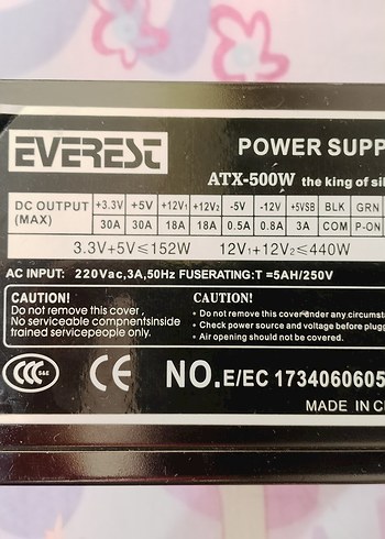 Bilgisayar Güç Kaynağı 500W - Görsel 2