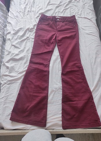 Bordo Midi Kadın Kumaş Pantolon