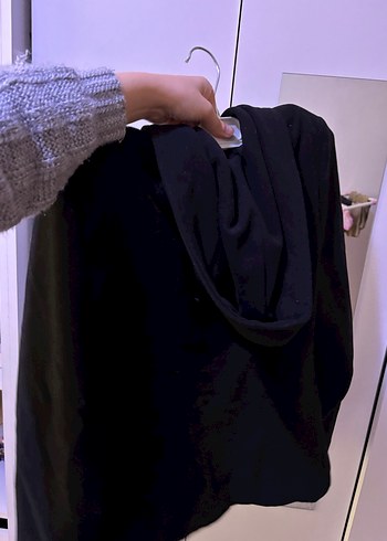 Diğer Düğmeli Siyah kaşe Kaban