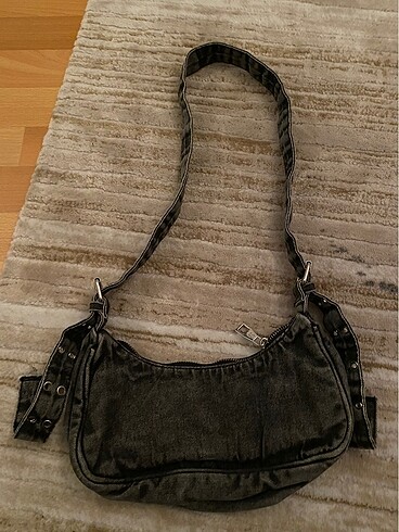 Stradivarius gri kot (denim) çanta