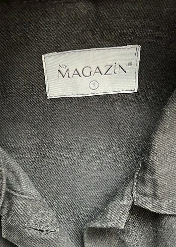 Düğmeli Siyah Nakışlı Denim Ceket - Görsel 2