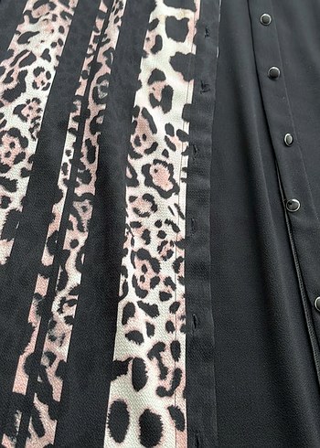 Desenli Siyah Uzun Kadın Tunik - Görsel 2