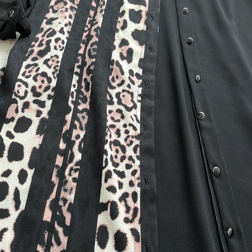 Desenli Siyah Uzun Kadın Tunik - Görsel 2