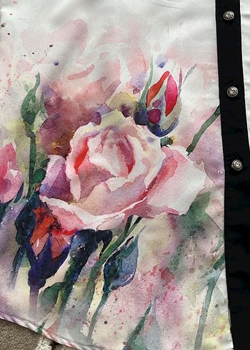 Çiçek Desenli Düğmeli Kadın Gömlek - Görsel 2