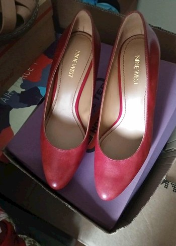 Nine West Kırmızı Deri Dolgu Topuklu Kadın Stiletto - Görsel 2