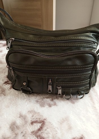 Kahverengi Deri Fermuarlı Kadın Çanta - Görsel 2