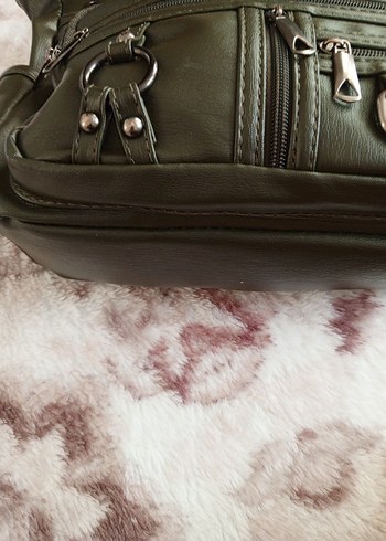 Kahverengi Deri Fermuarlı Kadın Çanta - Görsel 3