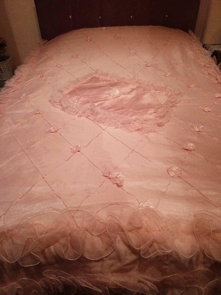 Nakışlı Pembe Yatak Örtüsü - Görsel 2