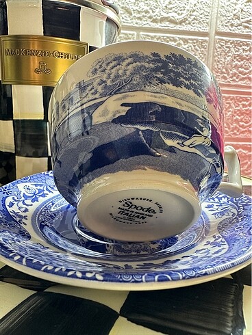 Beden mavi Renk SPODE ÇAY FİNCANI