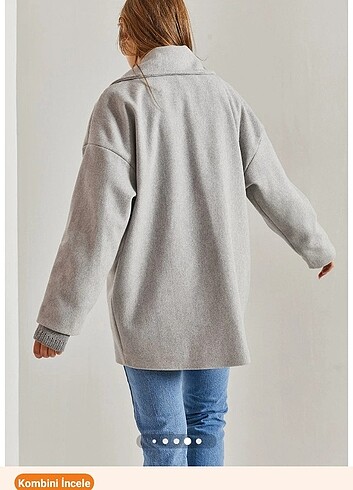 universal Beden Gri oversize mevsimlik kaban